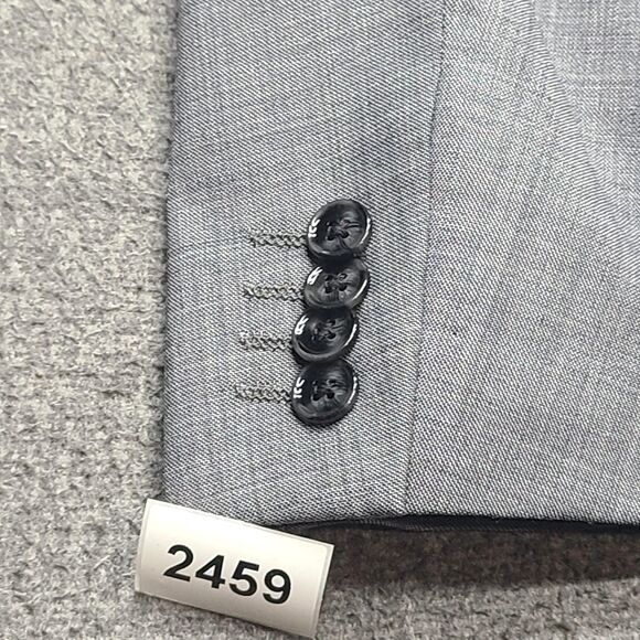 Express Innovator Blazer Mens 36 Regular Gray Extra Slim‎ Wool Blend Suit Jacket - Picture 9 of 9